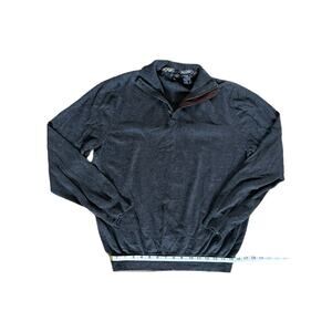 Viyella Sweater Mens Medium Blue Knit 1/4 Zip Pullover Cotton Cashmere Preppy